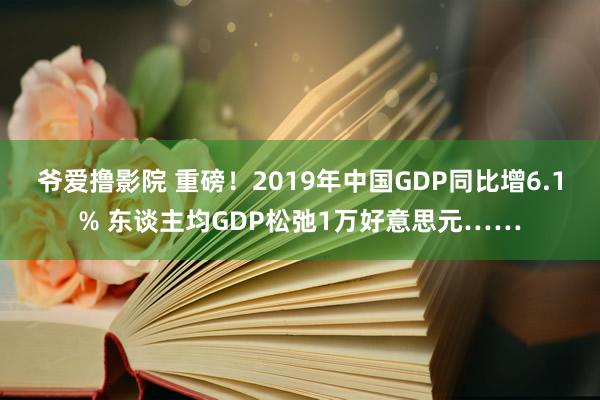 爷爱撸影院 重磅！2019年中国GDP同比增6.1% 东谈主均GDP松弛1万好意思元……