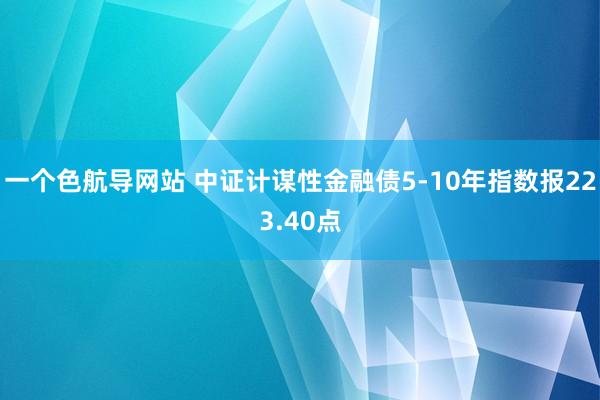 一个色航导网站 中证计谋性金融债5-10年指数报223.40点