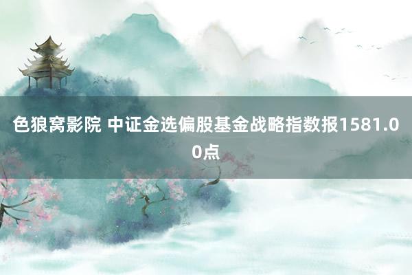 色狼窝影院 中证金选偏股基金战略指数报1581.00点