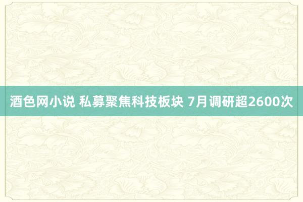 酒色网小说 私募聚焦科技板块 7月调研超2600次