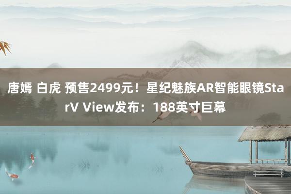 唐嫣 白虎 预售2499元！星纪魅族AR智能眼镜StarV View发布：188英寸巨幕