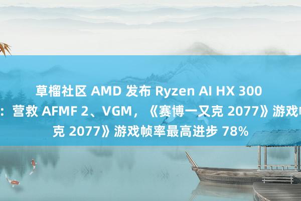 草榴社区 AMD 发布 Ryzen AI HX 300 系列处理器新启动：营救 AFMF 2、VGM，《赛博一又克 2077》游戏帧率最高进步 78%