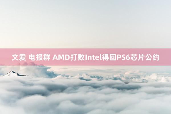 文爱 电报群 AMD打败Intel得回PS6芯片公约